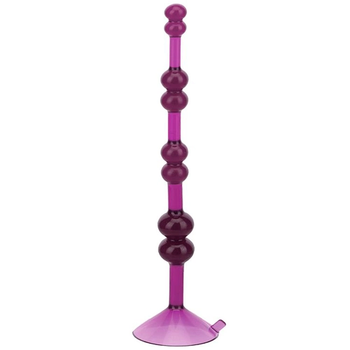 Фиолетовая анальная цепочка на присоске LOVE THROB PURPLE — в подарок!