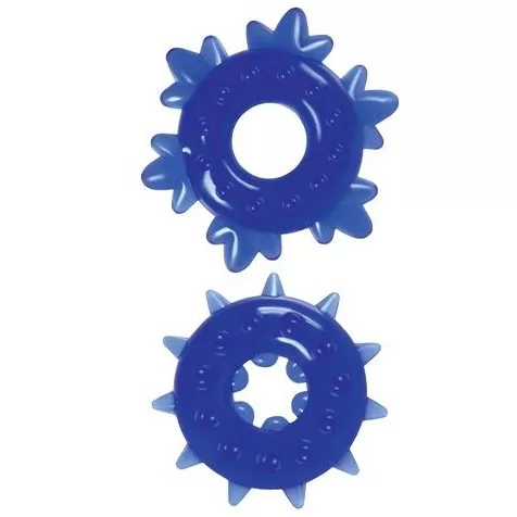 НАБОР ИЗ 2-Х СИНИХ ЭРЕКЦИОННЫХ КОЛЕЦ SPIKE RINGS. Вид 1.