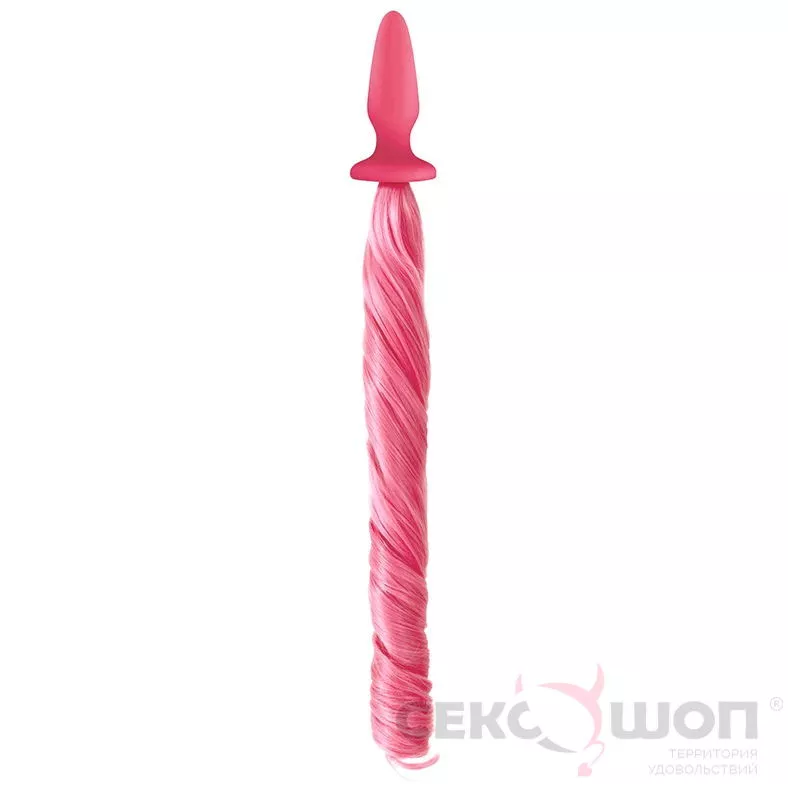 АНАЛЬНАЯ ПРОБКА С ХВОСТОМ UNICORN TAILS PINK (РОЗОВЫЙ). Вид 1.