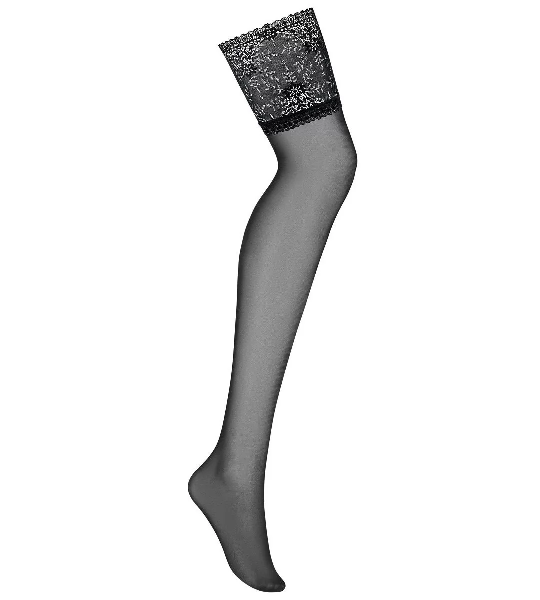 ЧУЛКИ С ШИРОКИМ ЦВЕТОЧНЫМ КРУЖЕВОМ INTENSA STOCKINGS (L-XL). Вид 3.