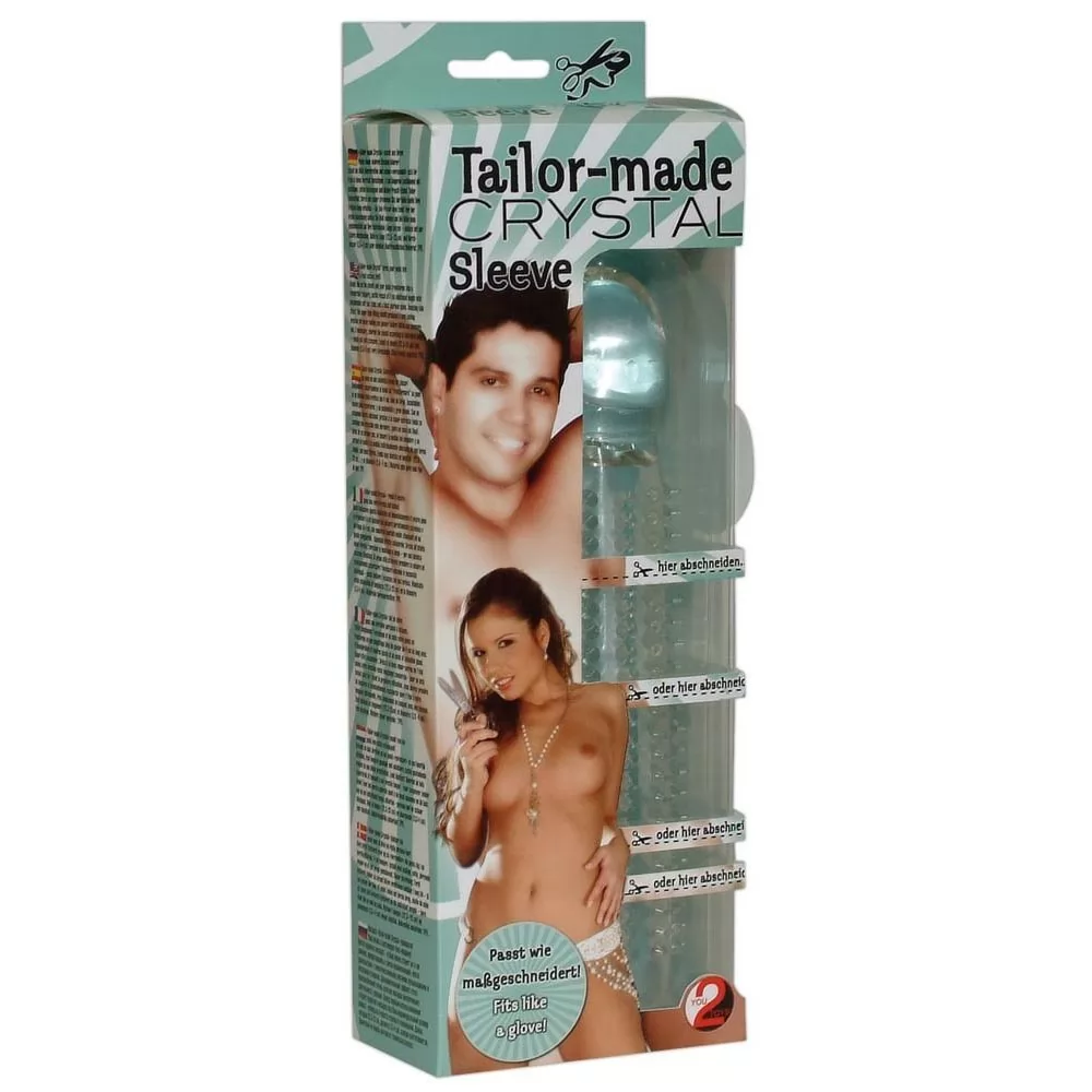 ПРОЗРАЧНАЯ НАСАДКА НА ПЕНИС TAILOR MADE CRYSTAL С ШИПАМИ. Вид 3.