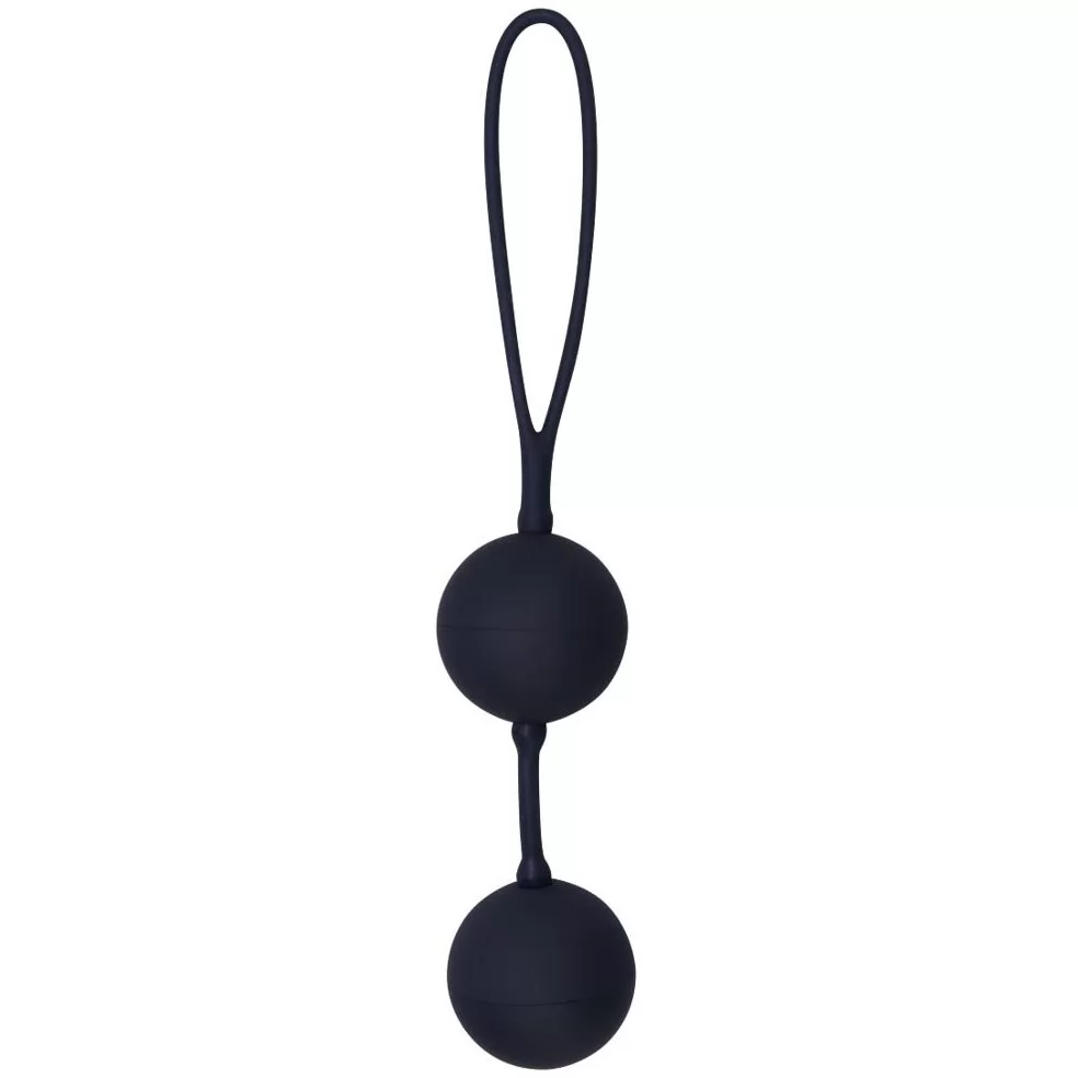 ЧЕРНЫЕ ВАГИНАЛЬНЫЕ ШАРИКИ С ПЕТЛЁЙ BLACK VELVETS. Вид 1.