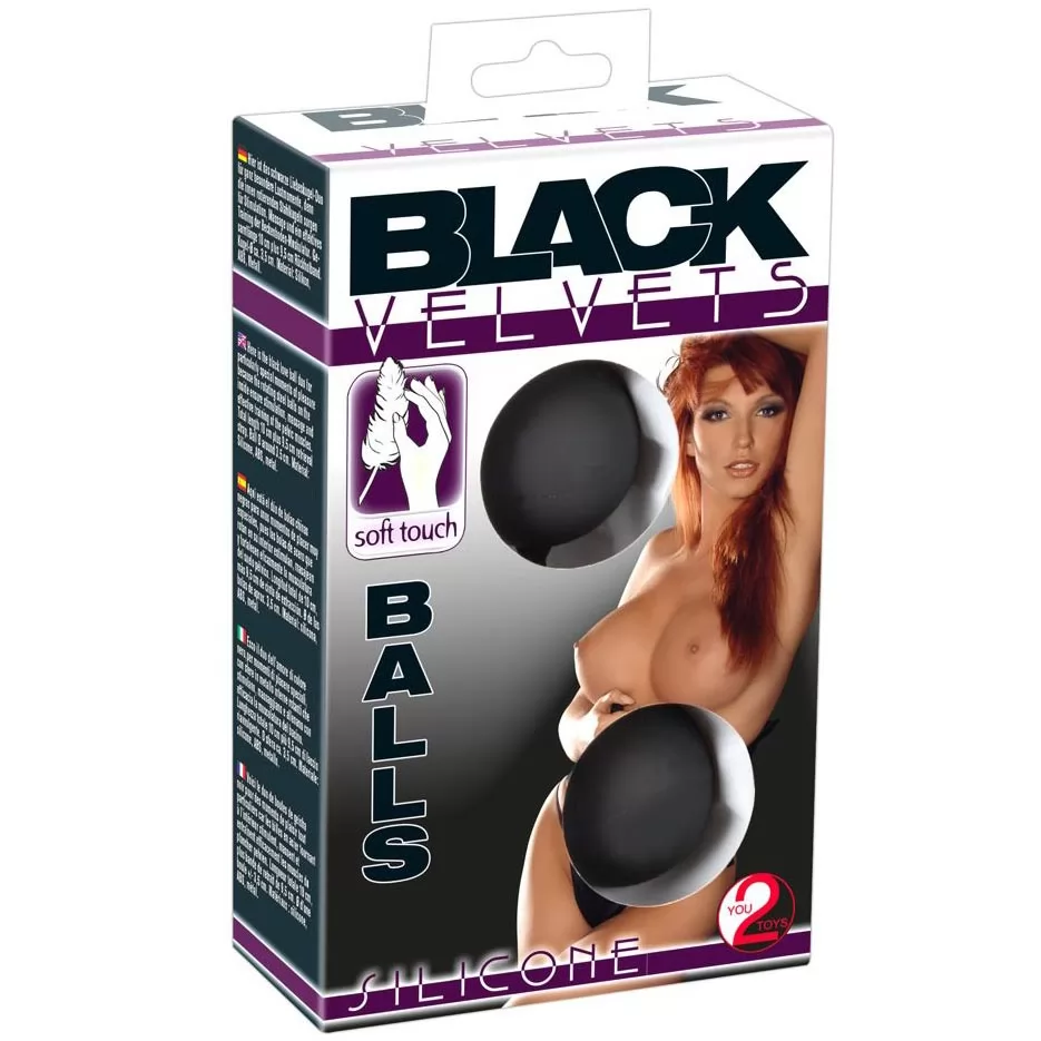 ЧЕРНЫЕ ВАГИНАЛЬНЫЕ ШАРИКИ С ПЕТЛЁЙ BLACK VELVETS. Вид 2.