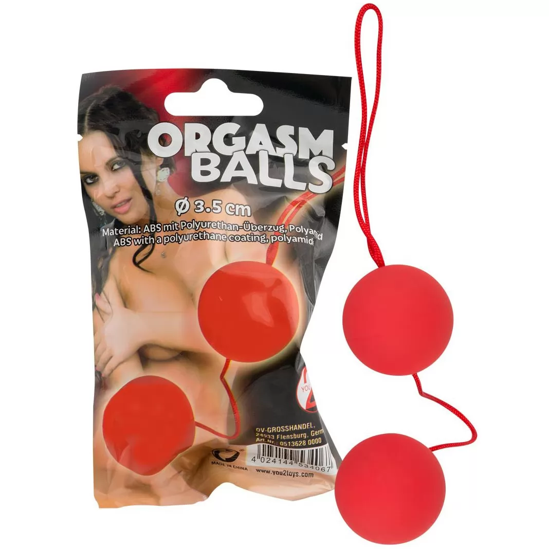 КРАСНЫЕ ВАГИНАЛЬНЫЕ ШАРИКИ ORGAZM BALLS. Вид 2.