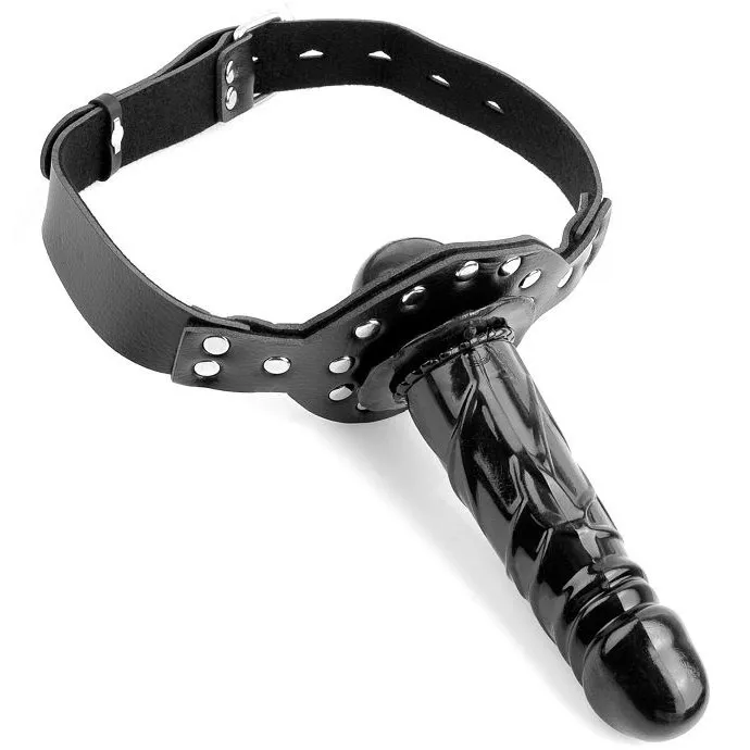 ЧЁРНЫЙ КЛЯП С ФАЛЛОИМИТАТОРОМ DELUXE BALL GAG WITH DILDO. Вид 1.