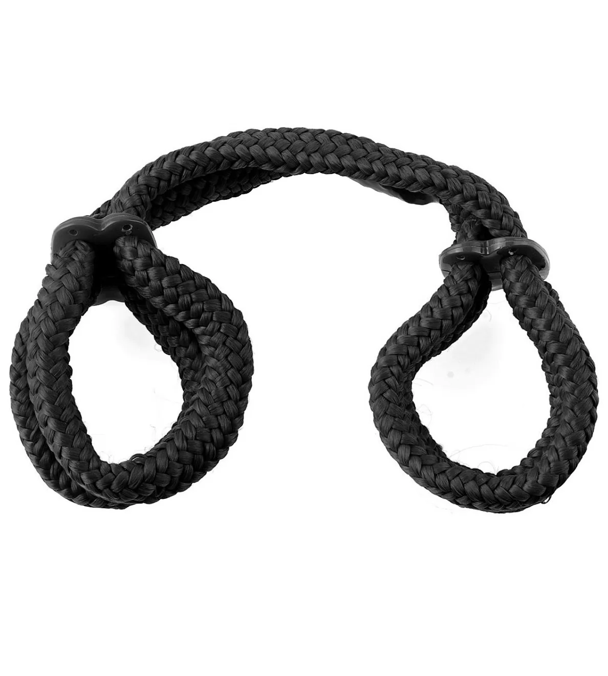 ЧЕРНЫЕ ВЕРЁВОЧНЫЕ ОКОВЫ НА РУКИ ИЛИ НОГИ SILK ROPE LOVE CUFFS. Вид 4.