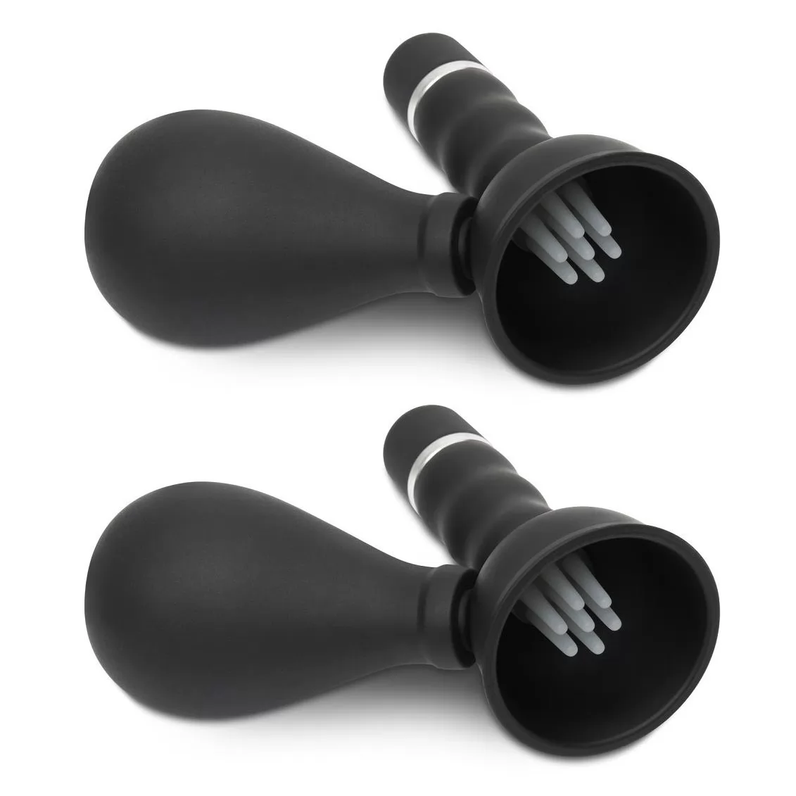 ЧЕРНЫЕ ВИБРОПОМПЫ НА СОСКИ CORDLESS VIBRATING NIPPLE SUCKERS. Вид 1.
