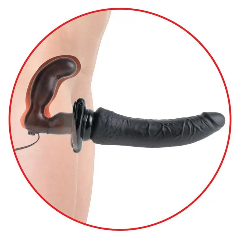 СТРАПОН С ВАГИНАЛЬНОЙ ПРОБКОЙ DELUXE VIBRATING PENETRIX STRAP-ON. Вид 3.