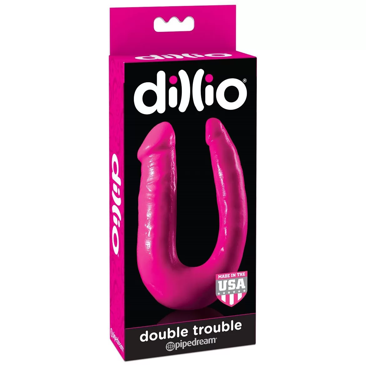 ЯРКО-РОЗОВЫЙ U-ОБРАЗНЫЙ ФАЛЛОИМИТАТОР DOUBLE TROUBLE. Вид 4.