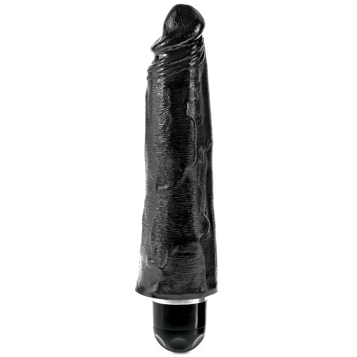 ЧЁРНЫЙ ВИБРАТОР - РЕАЛИСТИК 8  VIBRATING STIFFY (25 СМ). Вид 1.
