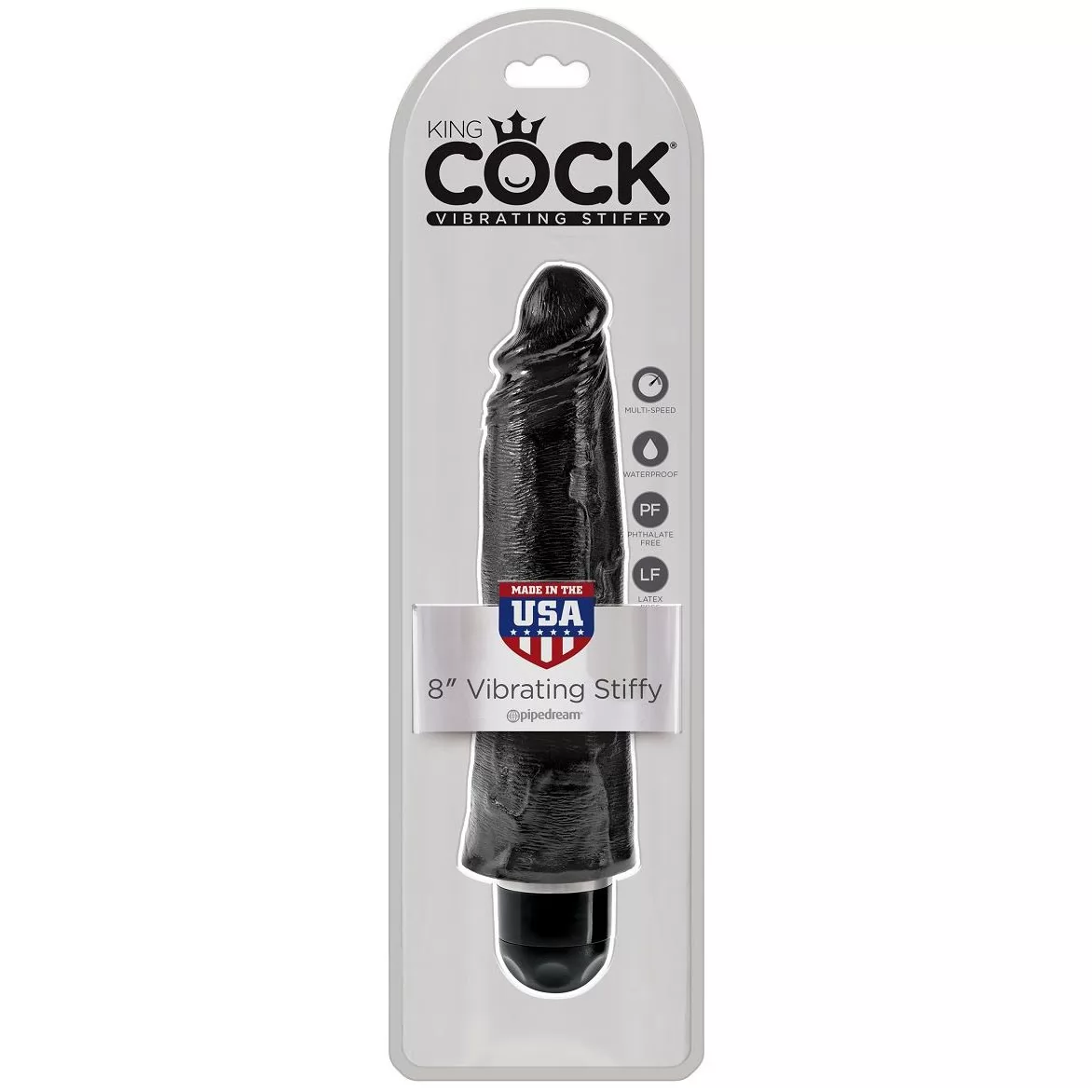 ЧЁРНЫЙ ВИБРАТОР - РЕАЛИСТИК 8  VIBRATING STIFFY (25 СМ). Вид 3.