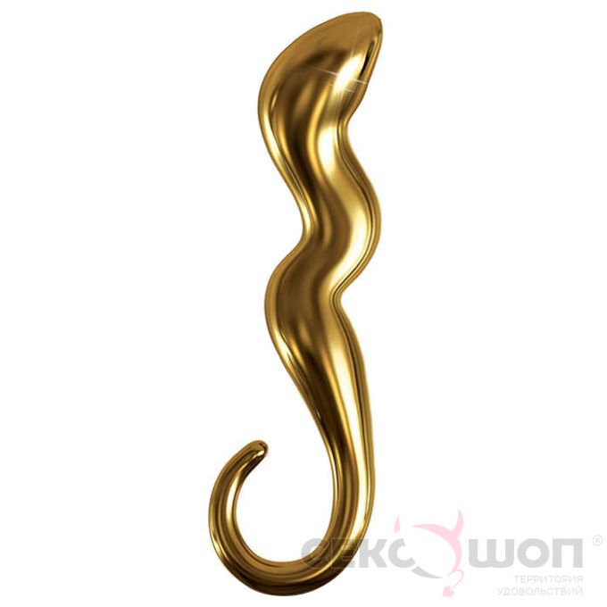 Анальный фаллоимитатор в форме змейки G01 (золото). Вид 1.
