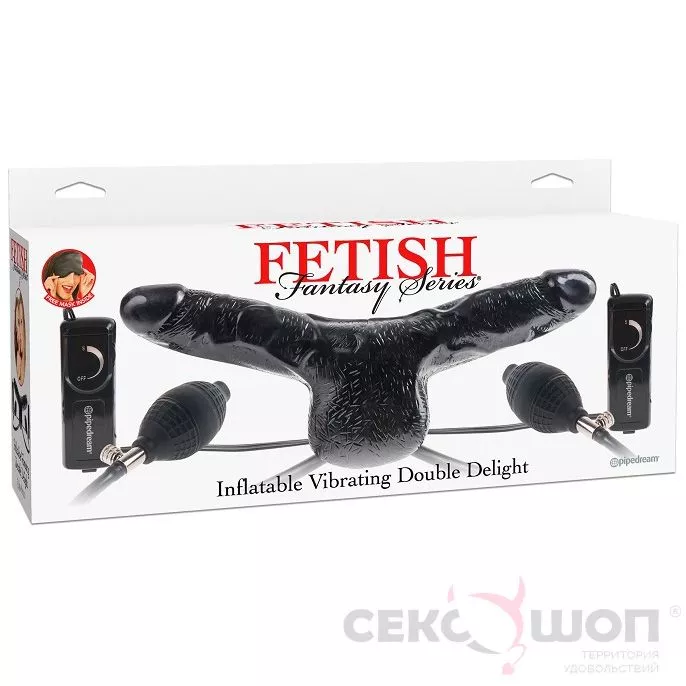 ДВОЙНОЙ ФАЛЛОИМИТАТОР INFLATABLE VIBRATING DOUBLE DELIGHT. Вид 2.
