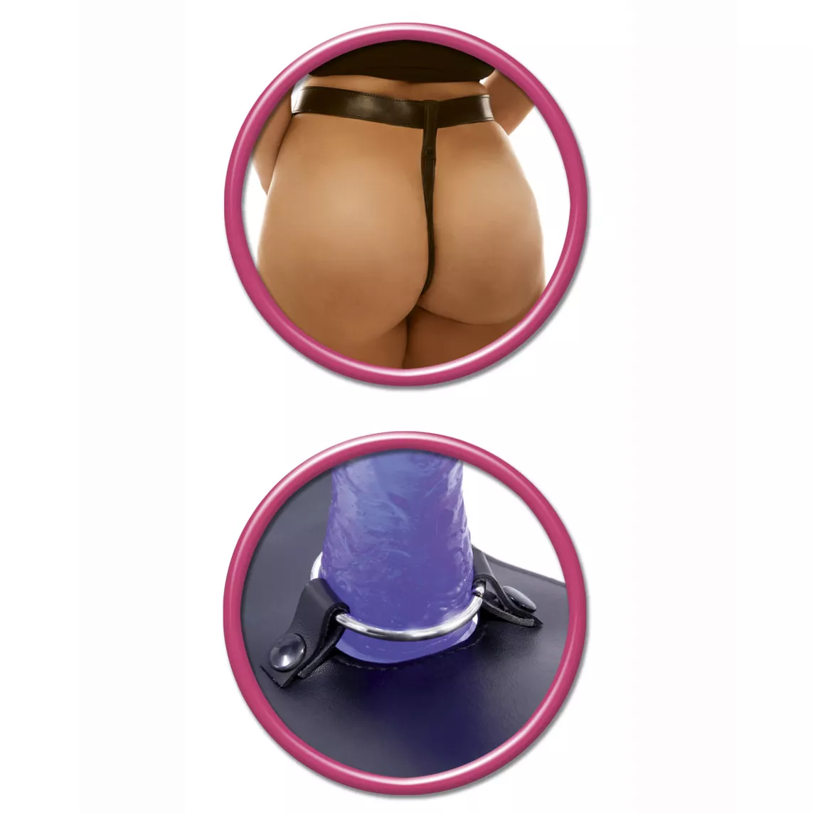 ФИОЛЕТОВЫЙ СТРАПОН PLUS SIZE STRAP-ON ДЛЯ ДАМ РАЗМЕРА PLUS SIZE 21 СМ. Вид 3.