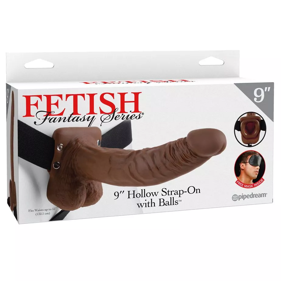 ПОЛЫЙ МУЖСКОЙ ФАЛЛОПРОТЕЗ HOLLOW STRAP-ON WITH BALLS 24 СМ. Вид 5.