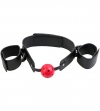 КЛЯП-НАРУЧНИКИ С ШАРИКОМ BREATHABLE BALL GAG RESTRAINT. Вид 2.