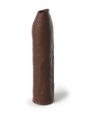 КОРИЧНЕВАЯ НАСАДКА-УДЛИНИТЕЛЬ UNCUT SILICONE PENIS ENHANCER - 17,8 СМ.. Вид 1.