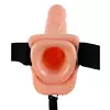 ТЕЛЕСНЫЙ ПОЛЫЙ СТРАПОН С ВИБРАЦИЕЙ VIBRATING HOLLOW STRAP-ON WITH BALLS - 24 СМ.. Вид 4.