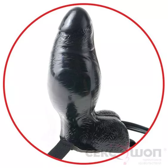 СТРАПОН С ВИБРАЦИЕЙ И РАСШИРЕНИЕМ INFLATABLE VIBRATING 6 STRAP-ON. Вид 3.