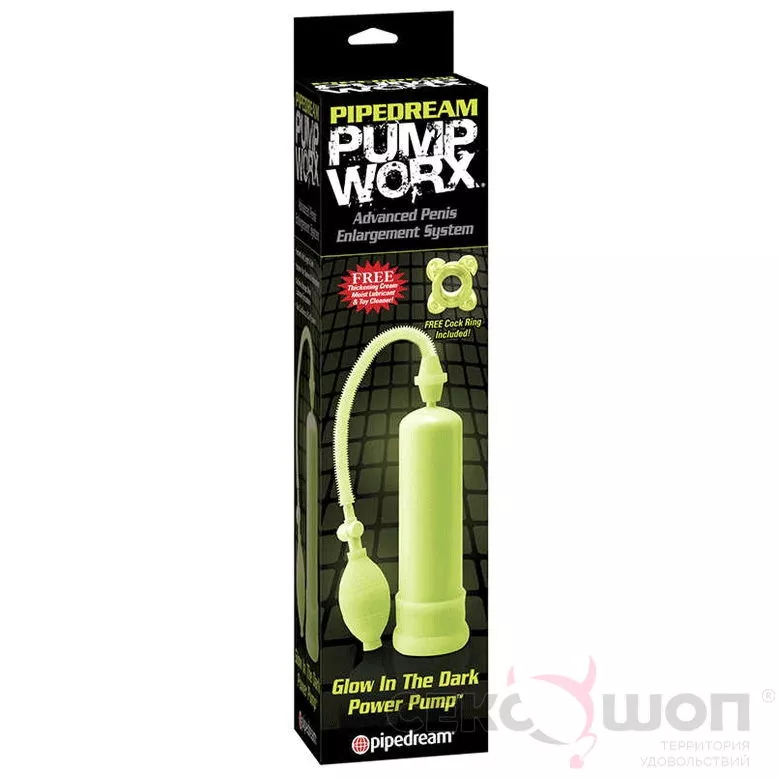 СВЕТЯЩАЯСЯ ПОМПА ДЛЯ ПЕНИСА GLOW IN THE DARK POWER PUMP. Вид 2.