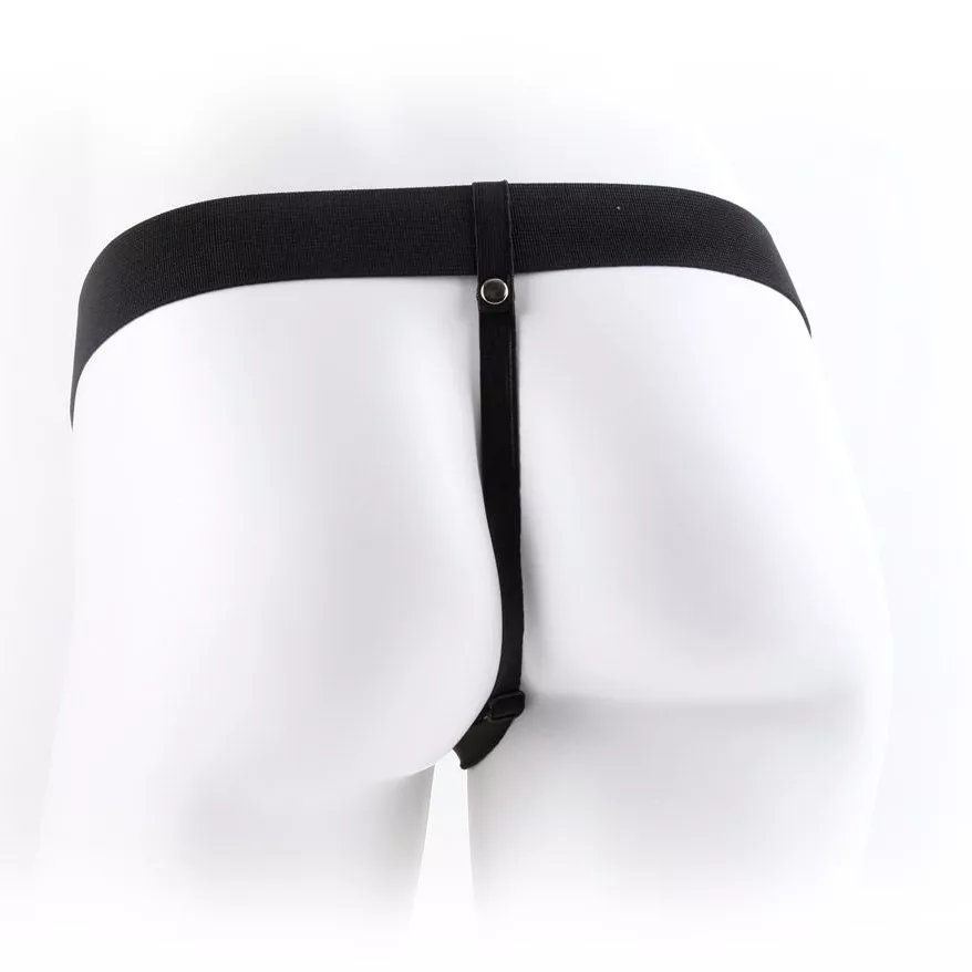 ТЕЛЕСНЫЙ ПОЛЫЙ СТРАПОН С ВИБРАЦИЕЙ VIBRATING HOLLOW STRAP-ON WITH BALLS - 24 СМ.. Вид 3.