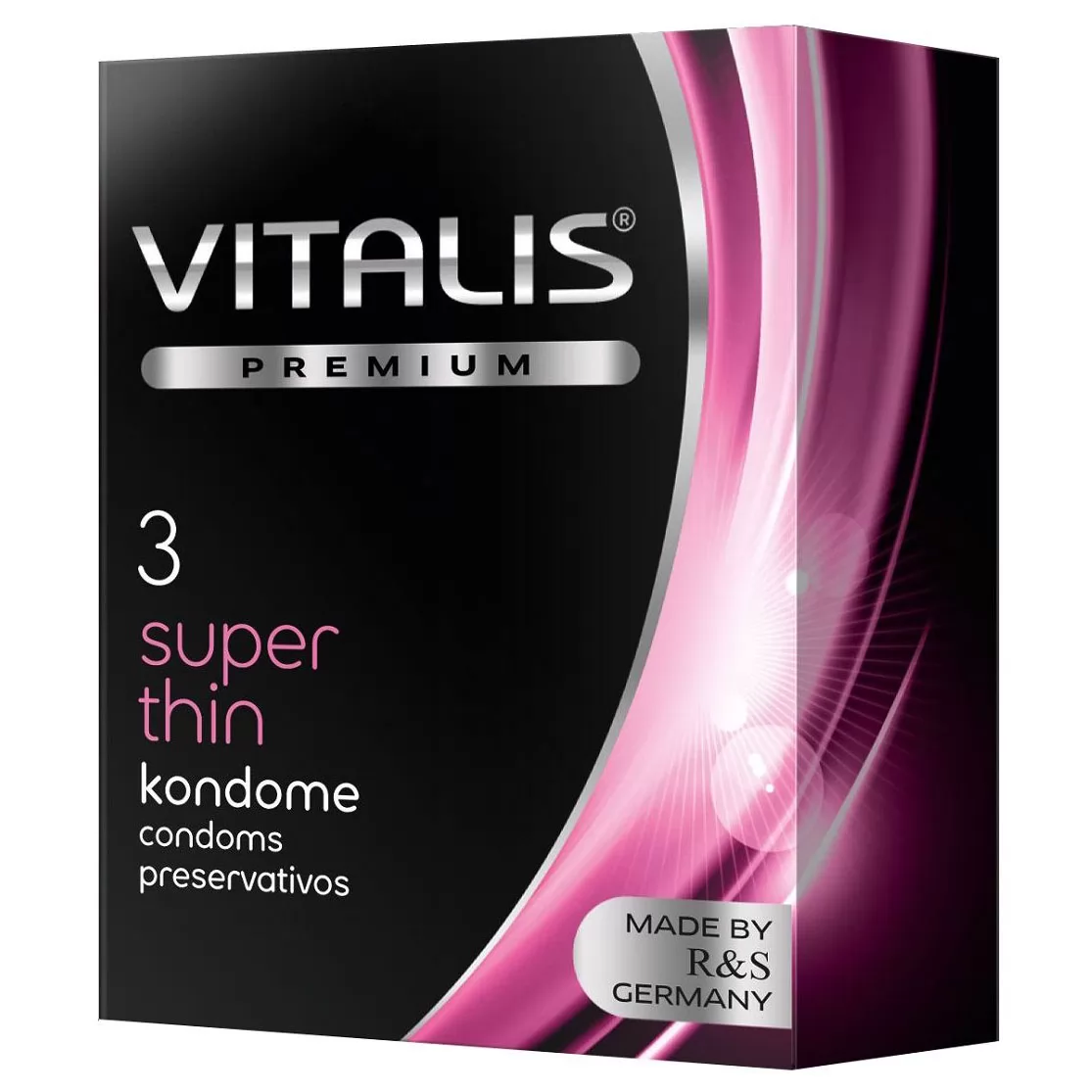 УЛЬТРАТОНКИЕ ПРЕЗЕРВАТИВЫ VITALIS PREMIUM SUPER THIN (3 ШТ.). Вид 1.
