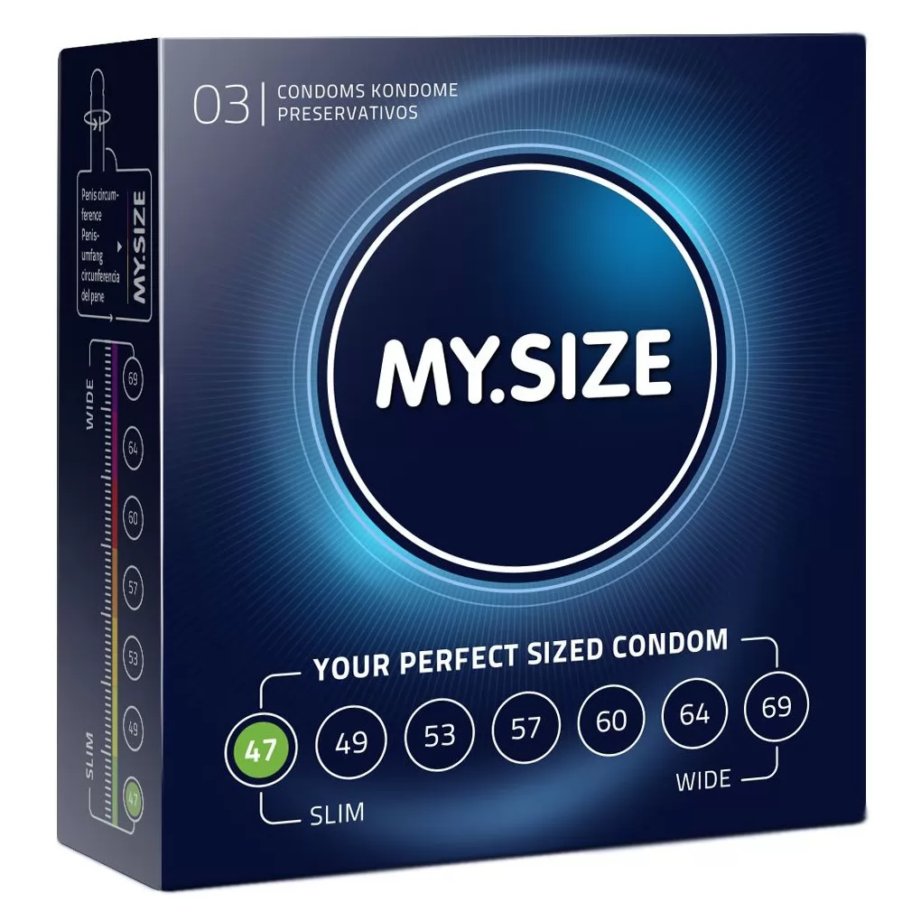 ПРЕЗЕРВАТИВЫ НЕБОЛЬШОГО РАЗМЕРА MY.SIZE ШИРИНОЙ 47 ММ (3 ШТ.). Вид 1.