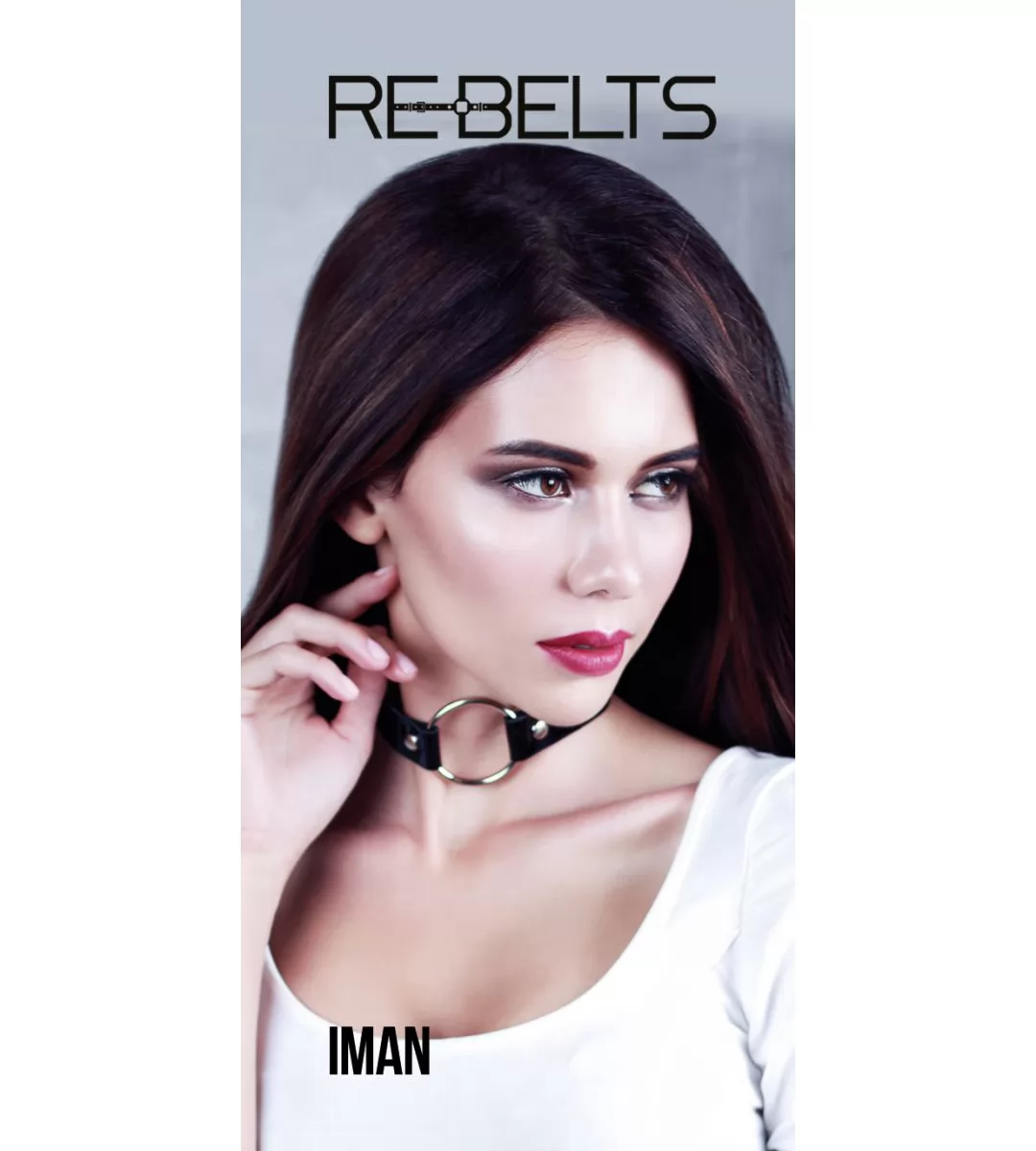 ЧЁРНЫЙ ЧОКЕР-КЛЯП IMAN BLACK. Вид 3.