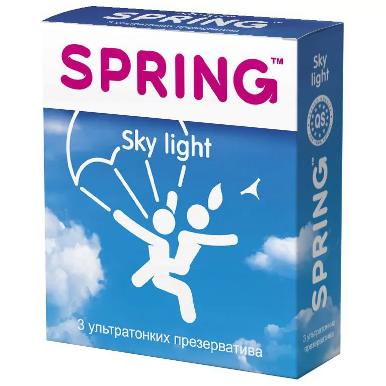 УЛЬТРАТОНКИЕ ПРЕЗЕРВАТИВЫ SPRING SKY LIGHT (3 ШТ.). Вид 1.