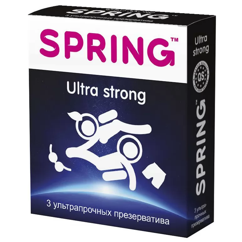 УЛЬТРАПРОЧНЫЕ ПРЕЗЕРВАТИВЫ SPRING ULTRA STRONG (3 ШТ.). Вид 1.