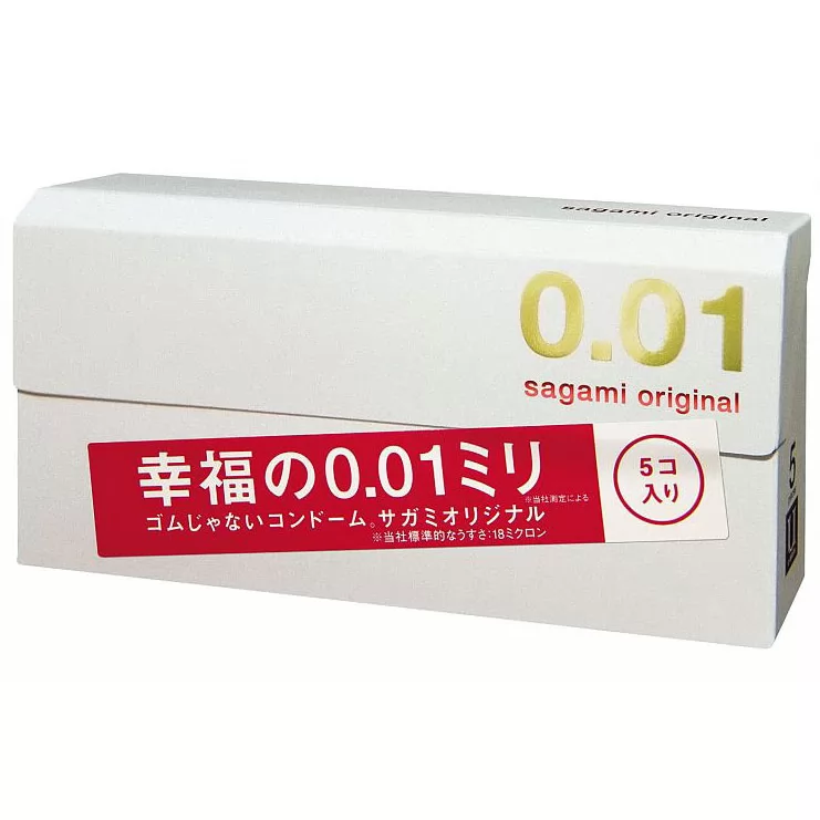 СУПЕР ТОНКИЕ ПРЕЗЕРВАТИВЫ SAGAMI ORIGINAL 0.01 (5 ШТ.). Вид 1.
