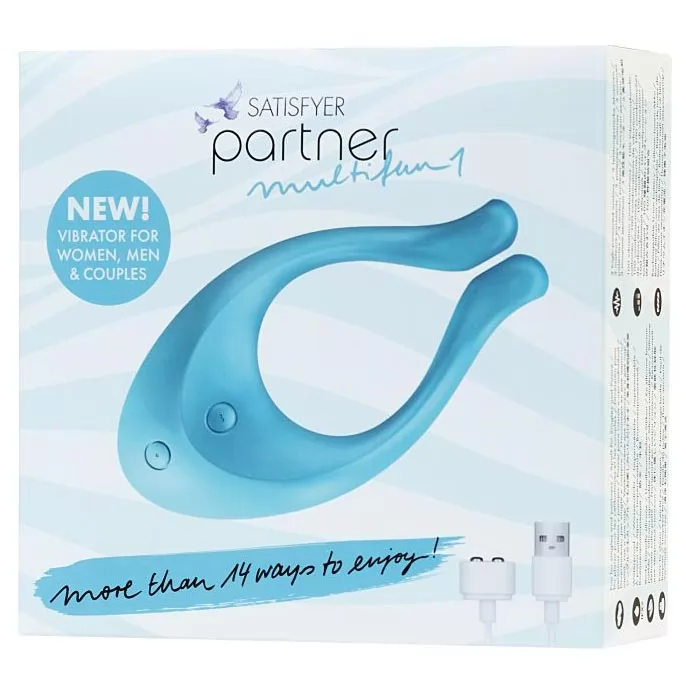 ГОЛУБОЙ ВИБРОМАССАЖЕР ДЛЯ ПАР SATISFYER PARTNER MULTIFUN 1. Вид 9.