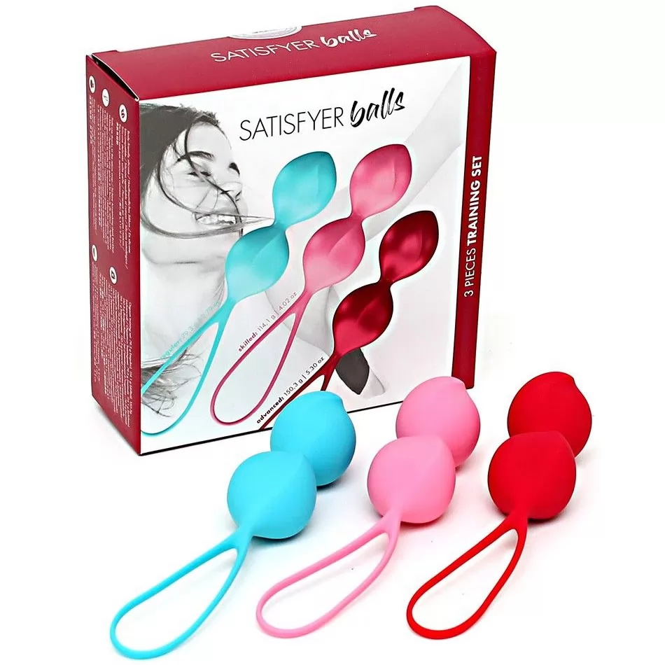 НАБОР ИЗ 3-Х ДВОЙНЫХ ВАГИНАЛЬНЫХ ШАРИКОВ SATISFYER BALLS. Вид 4.