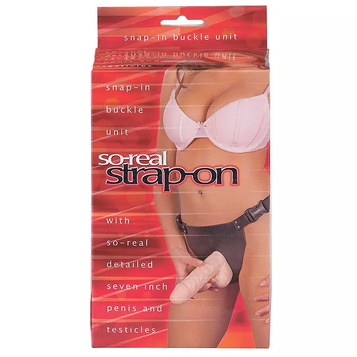 ФАЛЛОПРОТЕЗ ЖЕНСКИЙ С МОШОНКОЙ SO-REAL STRAP-ON 17,8 СМ. Вид 2.