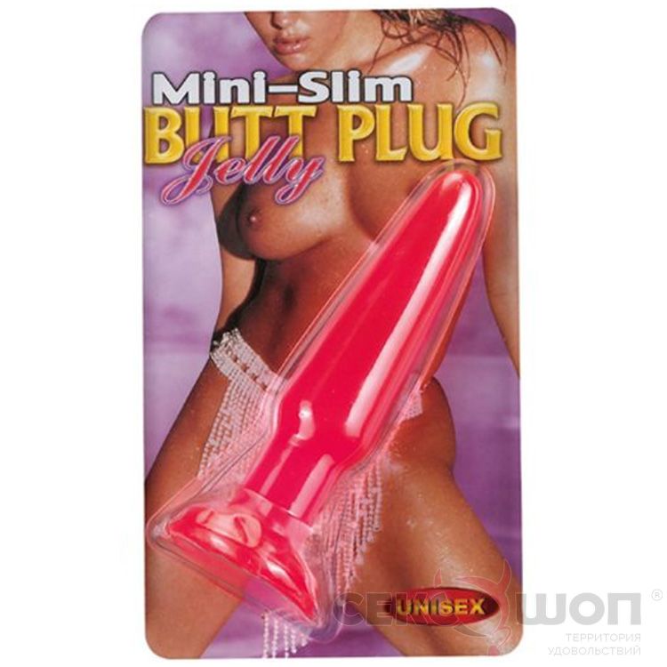 Небольшая анальная пробка Mini-Slim Butt Plug (красная). Вид 2.