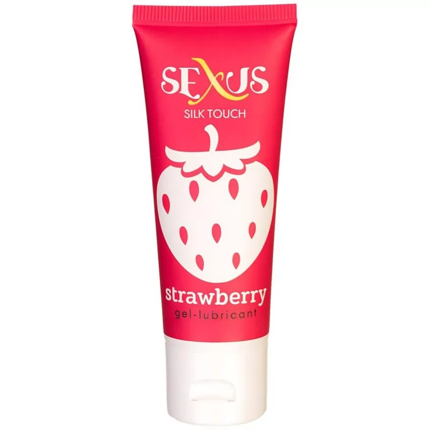 УВЛАЖНЯЮЩАЯ ГЕЛЬ-СМАЗКА С АРОМАТОМ КЛУБНИКИ SILK TOUCH STRAWBERRY (50 МЛ). Вид 1.