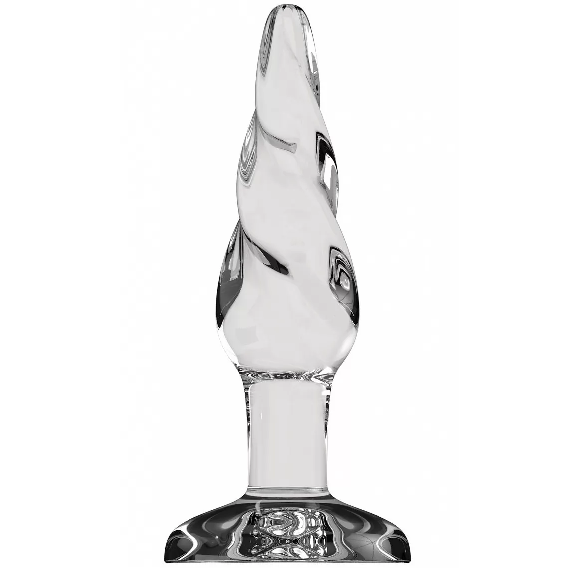 ПРОЗРАЧНАЯ ВИТАЯ АНАЛЬНАЯ ПРОБКА BOTTOM LINE 5  MODEL 5 GLASS. Вид 1.