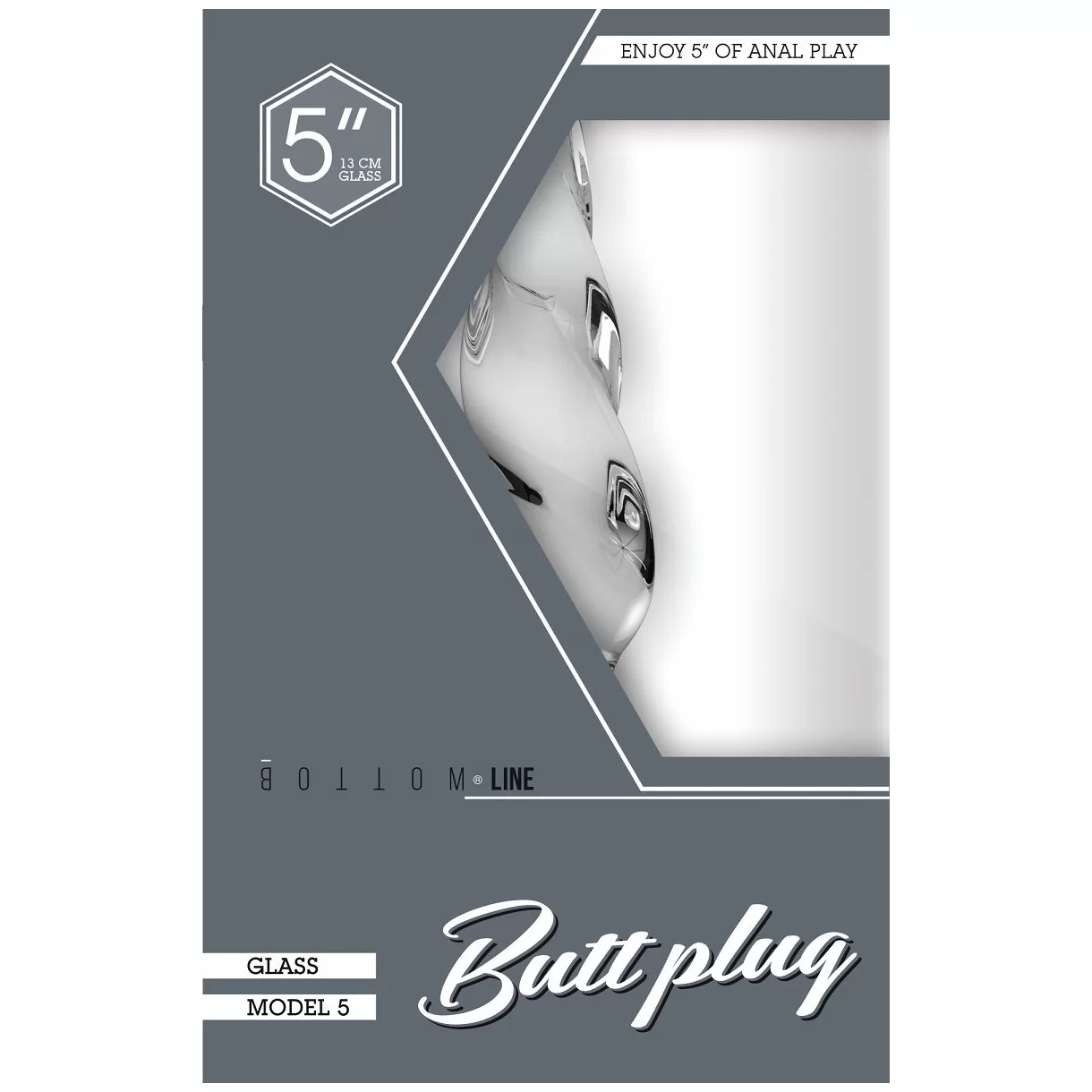 ПРОЗРАЧНАЯ ВИТАЯ АНАЛЬНАЯ ПРОБКА BOTTOM LINE 5  MODEL 5 GLASS. Вид 2.