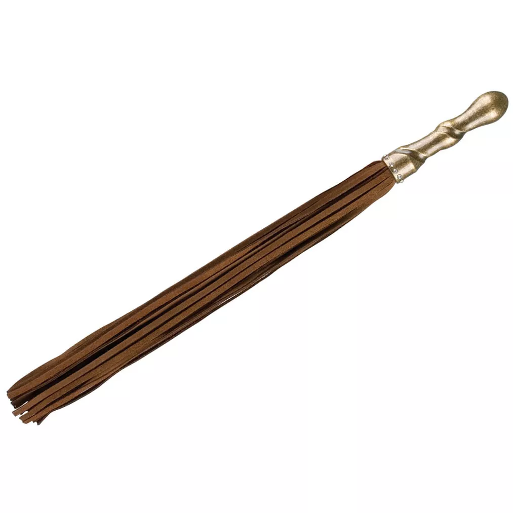 КОРИЧНЕВАЯ ПЛЕТКА LUXURY WHIP COPPER С ПОКРЫТОЙ МЕДЬЮ РУКОЯТЬЮ. Вид 1.