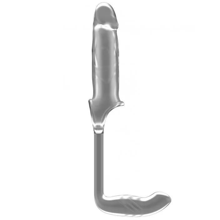 ПРОЗРАЧНАЯ НАСАДКА С АНАЛЬНОЙ ПРОБКОЙ PENIS EXTEN AND PLUG NO.34. Вид 1.