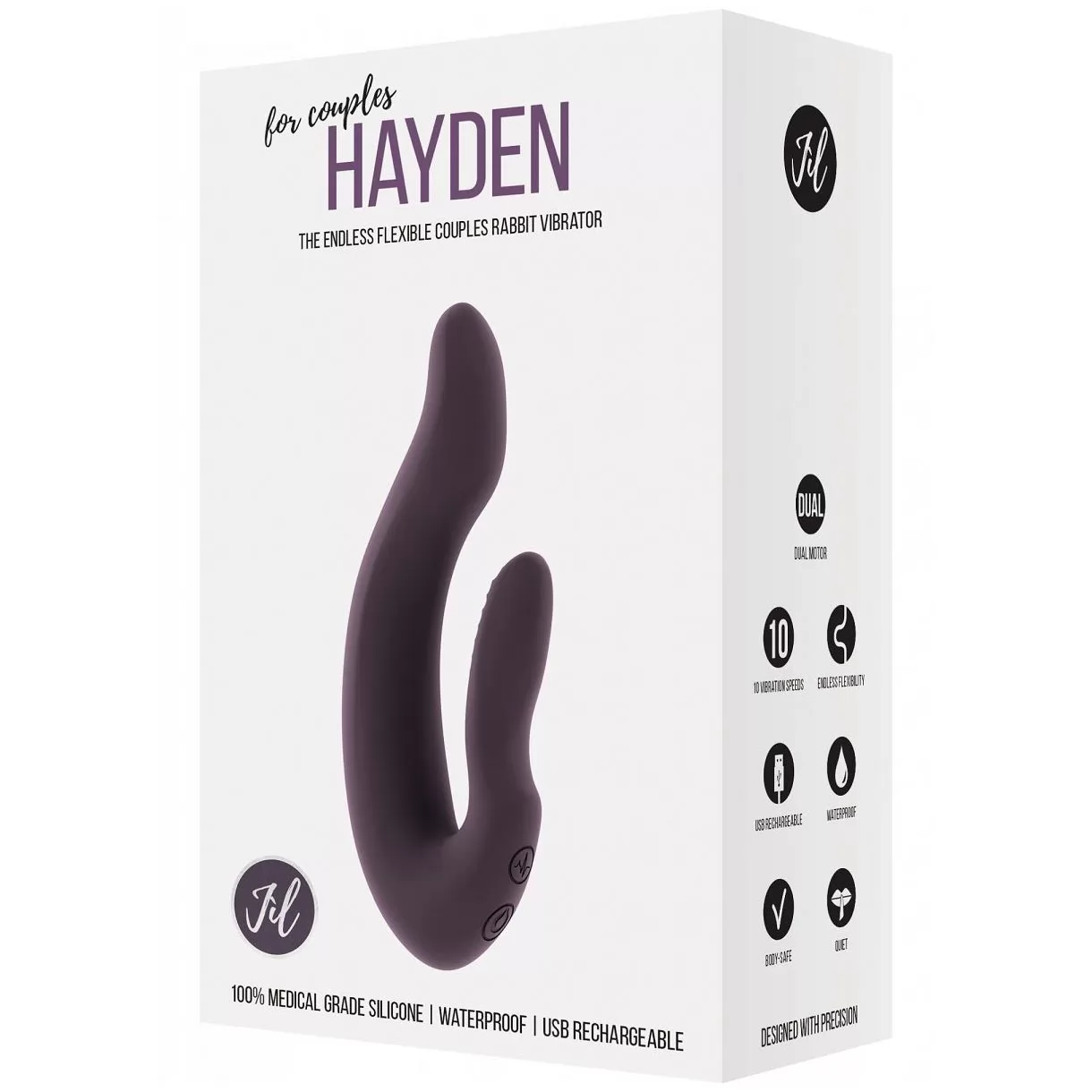 ФИОЛЕТОВЫЙ ХАЙ-ТЕК ВИБРАТОР ДЛЯ ПАР HAYDEN. Вид 5.