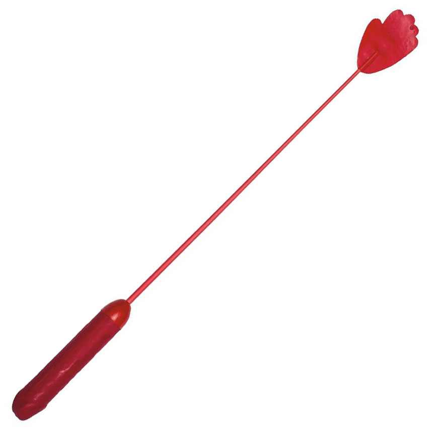 Красный стек с фаллосом вместо ручки (62 см). Вид 1.