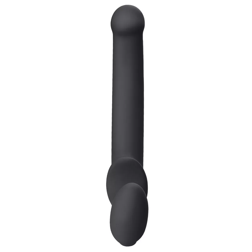 ЧЕРНЫЙ БЕЗРЕМНЕВОЙ СТРАПОН SILICONE BENDABLE STRAP-ON SIZE M. Вид 3.