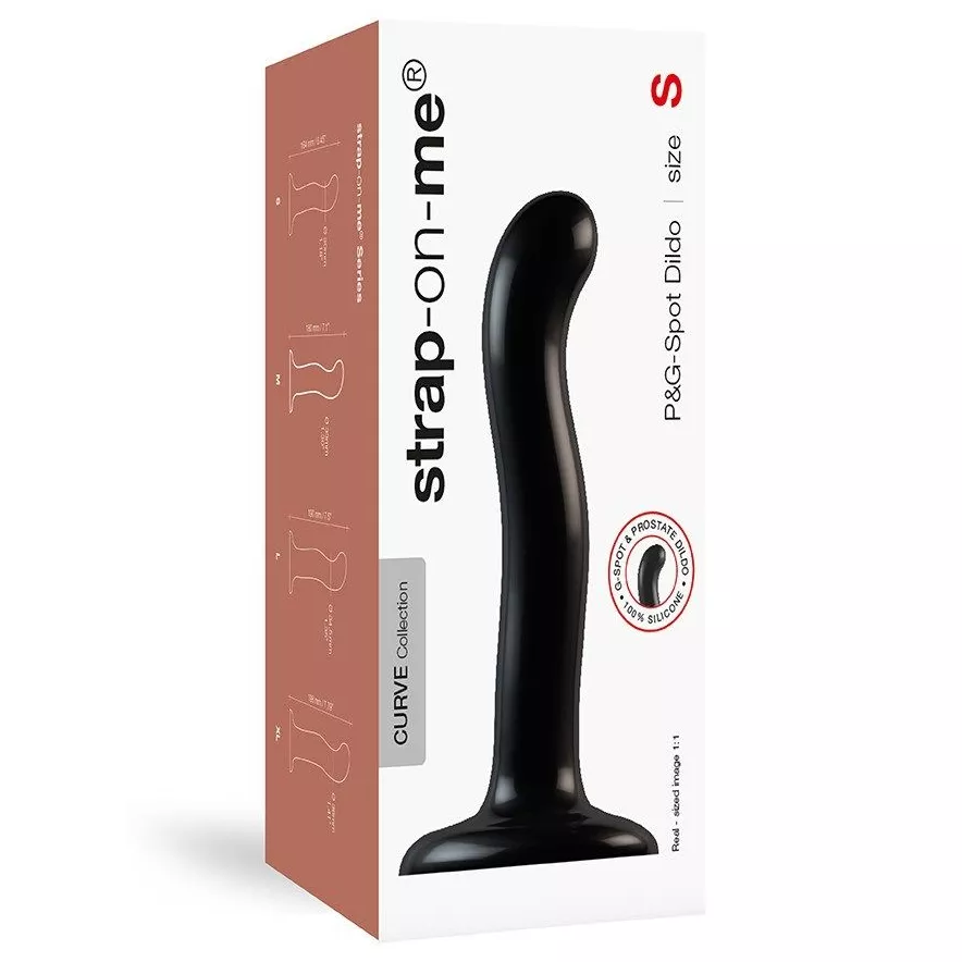ЧЕРНЫЙ ФАЛЛОИМИТАТОР-НАСАДКА STRAP-ON-ME P G SPOT DILDO SIZE S 16,4 СМ. Вид 4.