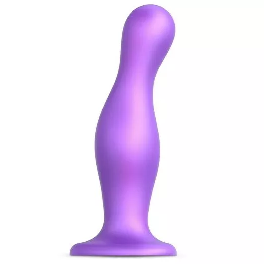 ФИОЛЕТОВАЯ НАСАДКА STRAP-ON-ME DILDO PLUG CURVY SIZE L. Вид 1.