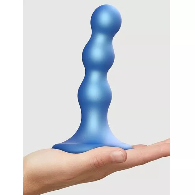 ГОЛУБАЯ НАСАДКА STRAP-ON-ME DILDO PLUG BALLS SIZE S. Вид 3.