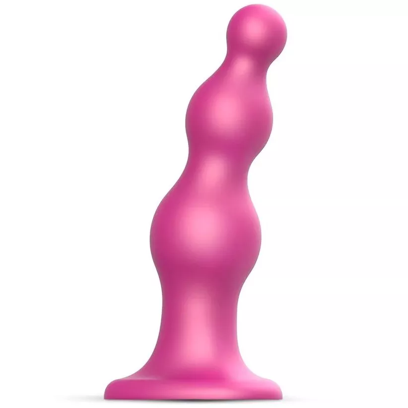 РОЗОВАЯ НАСАДКА STRAP-ON-ME DILDO PLUG BEADS SIZE L. Вид 2.
