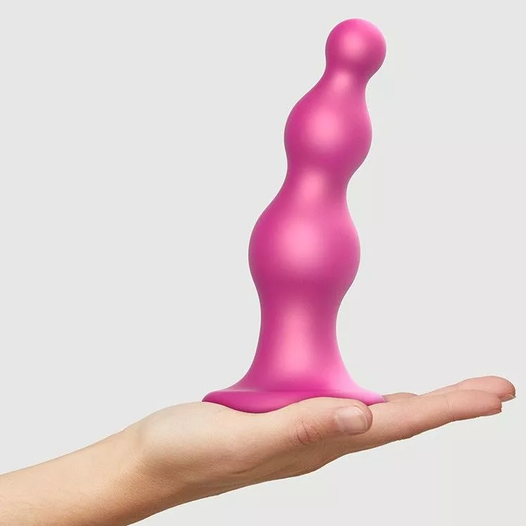 РОЗОВАЯ НАСАДКА STRAP-ON-ME DILDO PLUG BEADS SIZE L. Вид 4.