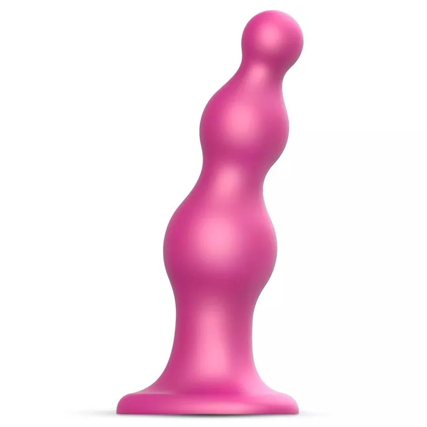 РОЗОВАЯ НАСАДКА STRAP-ON-ME DILDO PLUG BEADS SIZE S. Вид 1.