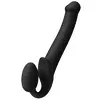 ЧЕРНЫЙ БЕЗРЕМНЕВОЙ СТРАПОН SILICONE BENDABLE STRAP-ON SIZE M. Вид 1.